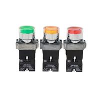 1pcs, 22mm Momentary XB2-BW3361 3462 Round Push Button Switch With LED/Neon Light 1NO 24V/AC220V/AC380V NWPNLXEA(Yellow(NO),LED_24V)