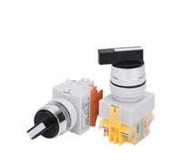 1PCS, 22mm Mounting Rotary Switch Knob Button 4 Screws Terminals Two/Three Positions Selector LAY7 LAY37 Y090-11X2 NWPNLXEA(Reset Momentary,2 POSITION 1NO1NC_A_SILVER)