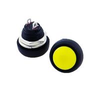 1Pcs 2Pin Switch 12mm 1A waterproof switch 12v momentary Push button Switch reset Non-locking pbs-33b NWPNLXEA(Gelb)