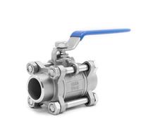 1pcs 304 Stainless Steel Three Piece Ball Valve - 1/2" to 4" Sizes, Threaded Water Pipe Valve for Plumbing Systems(1.5In WELD)