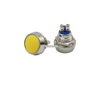 1PCS/3PCS Momentary 12mm Push Button Switch Colored switches Spherical Stainless Steel Car Modification Horn Doorbell Switch NWPNLXEA(Gelb,3PCS)