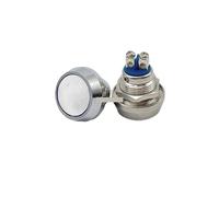 1PCS/3PCS Momentary 12mm Push Button Switch Colored switches Spherical Stainless Steel Car Modification Horn Doorbell Switch NWPNLXEA(Weiß,3PCS)
