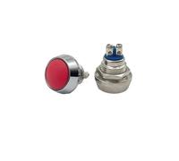 1PCS/3PCS Momentary 12mm Push Button Switch Colored switches Spherical Stainless Steel Car Modification Horn Doorbell Switch NWPNLXEA(Rot,One Size)