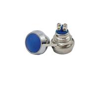 1PCS/3PCS Momentary 12mm Push Button Switch Colored switches Spherical Stainless Steel Car Modification Horn Doorbell Switch NWPNLXEA(Blau,3PCS)