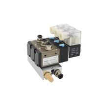 1PCS 3V310-10-NC bloc d'électrovanne normalement fermé avec accessoires de silencieux collecteur de base DC12v 24v AC110v 220v 3 ports(AC220V 10mm fittings,3 Stations)