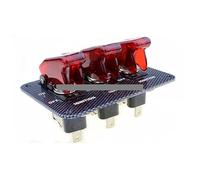 1PCS 3X12V Red LED Cover Aircraft Toggle Switch Carbon Fiber Panel NWPNLXEA
