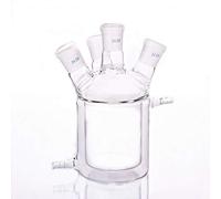 1pcs 500ml Four Necks Glass Jacketed Flask Reactor Vessel - High Borosilicate Double Layer Round Bottom Beaker