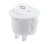 1pcs 5pcs 10pcs Red Black White ON/OFF Round Rocker Toggle Switch 6A/250VAC 10A 125VAC Push Button Switch 2PIN 3PIN NWPNLXEA(ON-OFF White 2PIN,One Size)
