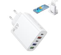 1PCS 65W 5 Ports Chargeur USB C avec Rapide Intelligent QC 3.0, USB C Chargeur 65w,Adaptateur d'alimentation USB pour iPhone 15 14 13 12 11 Pro Max SE 2020 XS XR 8 7.