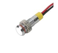1pcs 6mm 8mm 10mm 12mm Metal LED Warning indicator light IP67 Signal Lamp Wires switch 3V 5V 12V 220V Red Blue NWPNLXEA(LED White,8MM_220V)