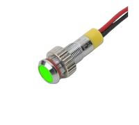 1pcs 6mm 8mm 10mm 12mm Metal LED Warning indicator light IP67 Signal Lamp Wires switch 3V 5V 12V 220V Red Blue NWPNLXEA(LED Green,10MM_6V)