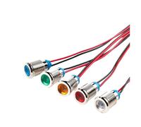 1pcs 6mm LED Waterproof Metal Indicator Light Signal Lamp With Wire Red/Yellow/Blue/Green/White Metal button3V 6V 12V 24V 110V 220V(12V-24V Yellow)