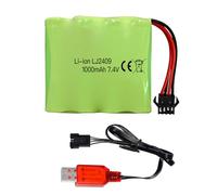 1PCS 7.4V 1000mah SM - 4P Plug Li-Batterie Rechargeable &Câble de Charge USB pour DE36W DE65 NO.1809 RC Toy Car Model véhicule Hors Route Escalade dérive Voiture de Course