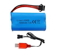 1PCS 7.4V 1200mah SM - 4P Plug Li-Batterie Rechargeable & Câble de Charge USB pour EC08 RC modèle de Voiture Jouet Voiture Hors Route Escalade Rafting Course