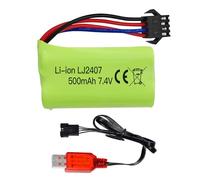 1PCS 7.4V 500mah SM - 4P Plug Li-Batterie avec Câble de Charge USB pour EC16 DE85 RC Jouet Car modèle Buggy Batterie M416 électrique Gel Ball Blaster
