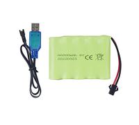 1PCS AA 6.0V 800mAh Rechargeable RC Jouet Voiture Batterie SM2P Prise RC Camion Cascadeur Voiture Pelle Jouet Voiture Batterie et Accessoires câble de Charge USB（1PCS）