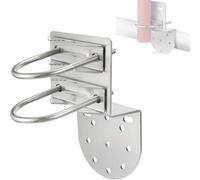 1pcs Antenna Pole Bracket with Double U Bolts Iron Plating Dacromet Pole Clamp Antenna Clamp V-Jaw Bracket for 25-50mm Diameter Satellite, Radio, Sunshade, Weather Station