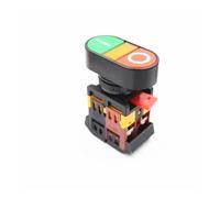 1pcs APBB-22-25N 22mm 380V cheval auto-réinitialisation double bouton double avec bouton lumineux interrupteur d'alimentation avec lumière