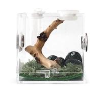 1Pcs Breeding Box - Acrylic Terrarium, Reptile Habitat | Breathable Container with Metal Vent Holes, Compact Feeder for Horned Frogs, Spiders, Beetles, centipedes, and Small Exotic Pets