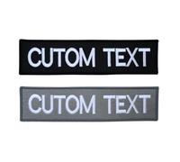 1PCS Broderie Personnalisée Grande Taille Nom Patch, Patchs Tactiques Amovibles Personnalisés Crochet et Boucle Pour Veste Gilet Sac À Dos Avec Couleur Grise et Noire