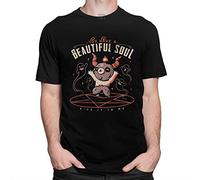 1PCS Cool Baphomet T Shirt Men Short Sleeve Leisure Satan Demon Occult Goat You Have A Beautiful Soul Black XXL