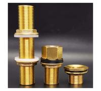 1pcs Copper Water Tank Connector 1/2" 3/4" 1" Male Brass Pipe Single Loose Key Swivel Fittings Nut Jointer(Shuang04-50mm) Plumbing Fittings