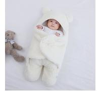 1PCS Couverture d'emmaillotage à Capuche Bébé 0-6 Mois,Couverture D'Emmaillotage pour Bébé Unisexe,Sac de Couchage Hiver Naissance