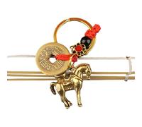 1PCS Cuivre Feng Shui Richesse Porte-clés 2026 Année Du Zodiaque Chinois Cheval Chanceux Pendentif Porte-clés Femmes Hommes Sac Charme Bijoux Cadeau