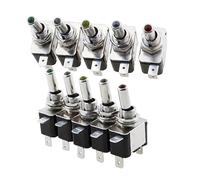 1PCS DC 12V 20A Car Auto Cover LED Blue Green Red White Yellow Light Toggle Switch Control On/Off Light NWPNLXEA(Rot)