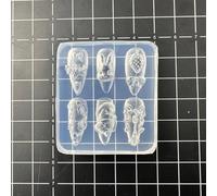 1Pcs Dentelle Arc Fraise 3D Silicone Moule DIY Nail Art Décor Dessin Animé Lapin Fleur Transparent Moule Manucure Conception Outil