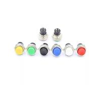 1pcs DS-212 Blue Circular self-reset lock-free point push through small push-button switch 16MM