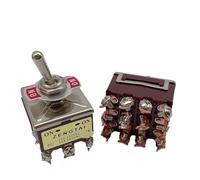 1PCS E-TEN 403 402 10A/380VAC 15A/250VAC 3 positions 4PDT ON/OFF/ON 12 broches interrupteur à bascule contact argent broche cuivre(402)