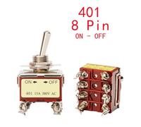 1PCS E-TEN Series Rocker Button Switch 2-12Pin ON-OFF-ON Silver Copper Pin 12mm 250V 15A Rocker Toggle Switch NWPNLXEA(1pcs 401 ON-OFF)