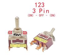 1PCS E-TEN Series Rocker Button Switch 2-12Pin ON-OFF-ON Silver Copper Pin 12mm 250V 15A Rocker Toggle Switch NWPNLXEA(1P 123 (ON)-OFF-(ON))