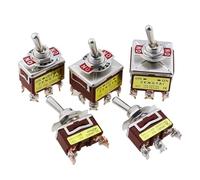 1PCS E-TEN1021 1221 1321 15A/250V 6 pin Waterproof Switch Cap On-Off-On ON-OFF Miniature Toggle Switches Brown AUOQKQUT(E-TEN 1021)