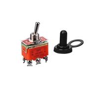 1PCS E-TEN1322 15A/250V 6 pin Switch Cap On-Off-On Miniature Toggle Switches orange NWPNLXEA(E-TEN1322 Cap)