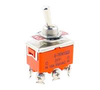 1PCS E-TEN1322 15A/250V 6 pin Waterproof Switch Cap On-Off-On Miniature Toggle Switches orange NWPNLXEA(E-TEN1322)