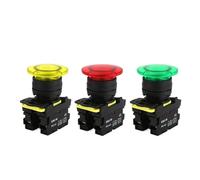 1pcs EB2M-C-10MD Mushroom Head Button Switch 22mm Waterproof 10A Self-reset Self-locking Emergency Stop Push Button Switch 660V NWPNLXEA(Red,SELF-LOCKING_220V)