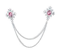 1pcs Fashion Tassel Crystal Cross Chain Brooch Women's Shirt Collar pins and brooches Personality Lapel pin Buckle Women Accessories Made in China