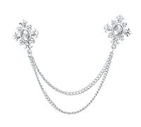 1pcs Fashion Tassel Crystal Cross Chain Brooch Women's Shirt Collar pins and brooches Personality Lapel pin Buckle Women Accessories Made in China