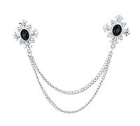 1pcs Fashion Tassel Crystal Cross Chain Brooch Women's Shirt Collar pins and brooches Personality Lapel pin Buckle Women Accessories Made in China
