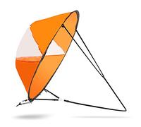 1Pcs Foldable Kayak Sail with Clear Window,Kayak Wind Sail Kit,108cm/42.5in Easy to Set Up Portable Wind Sail with Transparent Window for Kayak Canoes Inflatables Boats (Orange)