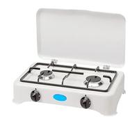 1PCS Fornello A Gas A 2 Fuochi 50 Mbar Colore Bianco Smaltato