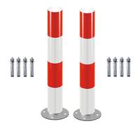 1PCS Galvanized Steel Safety Bollard - Removable Reflective Parking Barrier Post for Enhanced Visibility and Protection(9 X 75cm (3 1/2 X 29 1/2in))