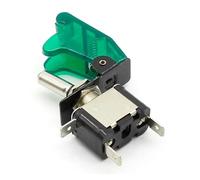 1pcs Green 12V 20A Racing Car Truck Boat Cover LED Push Button Rocker Toggle Switch Control+ cover NWPNLXEA