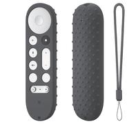 1PCS Housse pour télécommande Compatible avec Google TV Streamer 4K TV 2024 pour Google GY3LE, Télécommande Smart TV Coque en Silicone Souple (étui Uniquement) (Gris foncé)