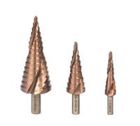 1Pcs HSS M35 Cobalt Step Drill Bits 4-12/4-20/4-32mm Hole Saw Kit Spiral Groove Triangle Hex Shank for Stainless Steel(M35 Hex Handle 3PCS)