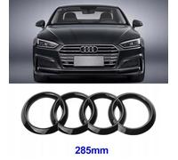 1pcs Insigne badge logo emblème avant 285×99mm Noir Brillant pour Audi A6 C7 Q3 Q5 Q7