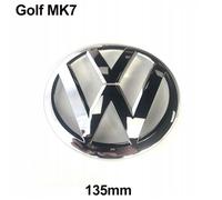 1pcs Insigne logo emblème avant 135mm argent chromé pour Volkswagen VW Golf 7 MK7