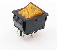 1pcs interrupteur à bascule à verrouillage interrupteur d'alimentation E/S 4/6 broches avec lumière 16A 250VAC 20A 125VAC KCD4 (Color : 2, Size : 6PIN)(1,4PIN)